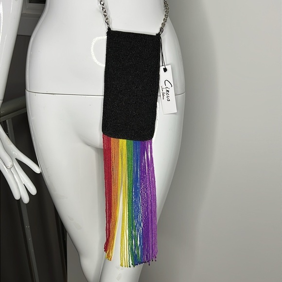 Sam Edelman Circus Crossbody Beaded with Rainbow Beaded Bag with Tassels - New - Picture 2 of 7